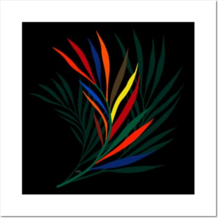 Fall color palm leaf design Posters and Art